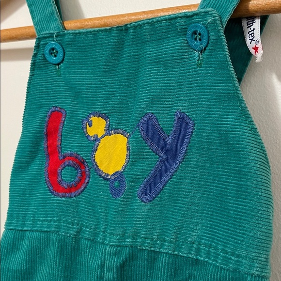 HEALTH-TEX Vintage 1970s Infant 12mo Corduroy Overalls Boy Stitched USA Made - Picture 2 of 9